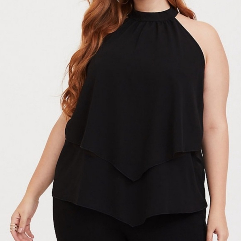 NWOT Black Layered Top